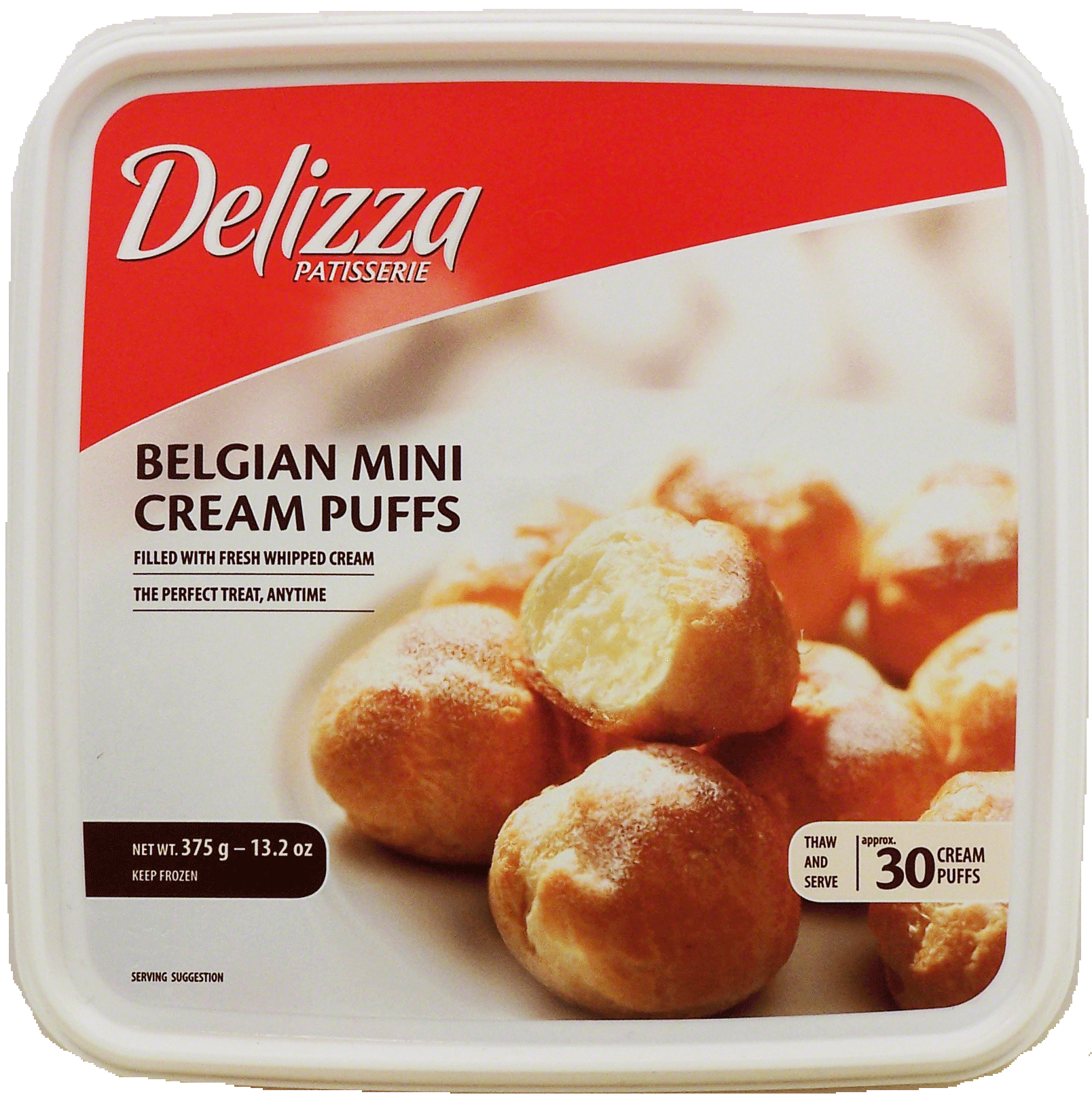 Delizza  belgian mini cream puffs filled with fresh whipped cream. 30-count Full-Size Picture